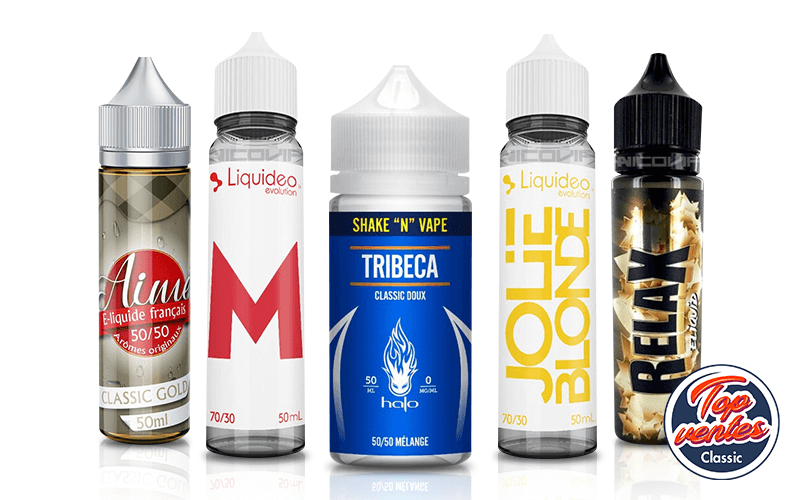 Pack 5 meilleures ventes eliquides Classic 50 ml pas Cher Nicovip